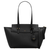 Front product shot of the Oroton Iris Medium Day Bag in Black/Black and Pebble Leather for Women