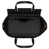 Internal product shot of the Oroton Iris Medium Day Bag in Black/Black and Pebble Leather for Women