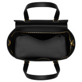 Internal product shot of the Oroton Iris Small Day Bag in Black/Black and Pebble Leather for Women