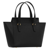 Back product shot of the Oroton Iris Small Day Bag in Black/Black and Pebble Leather for Women