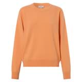Front product shot of the Oroton Long Sleeve Cashmere Crew Knit in Apricot and 100% Cashmere for Women