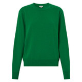 Front product shot of the Oroton Long Sleeve Cashmere Crew Knit in Jewel Green and 100% Cashmere for Women