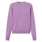 Front product shot of the Oroton Long Sleeve Cashmere Crew Knit in Lilac and 100% Cashmere for Women
