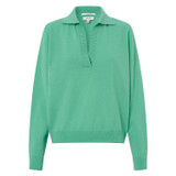 Front product shot of the Oroton Merino Relaxed Polo in Peppermint and 100% Merino Wool for Women