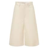 Front product shot of the Oroton Denim Culotte in Cream and 100% Cotton for Women