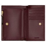 Internal product shot of the Oroton Dylan 10 Credit Card Zip Wallet in Merlot and  for Women
