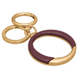 Front product shot of the Oroton Elina O Keyring in Merlot and Pebble Leather for Women