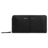Front product shot of the Oroton Emma Book Wallet in Black and Soft Pebble Leather for Women