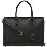 Front product shot of the Oroton Muse 15" Worker Tote in Black and Saffiano Leather for Women