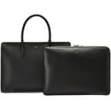 Front product shot of the Oroton Muse 15" Worker Tote in Black and Saffiano Leather for Women