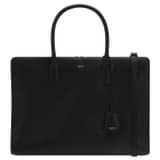 Front product shot of the Oroton Muse 15" Worker Tote in Black and Saffiano leather for Women