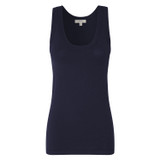 Front product shot of the Oroton Knit Tank in North Sea and 83% Viscose, 17% Polyester for Women