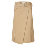 Front product shot of the Oroton Utility Skirt in Sandstone and 97% Cotton, 3% Elastane for Women