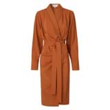 Front product shot of the Oroton Robe Dress in Tan and 75% Viscose 25% Polyester for Women