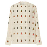 Front product shot of the Oroton Beetle Print Blouse in Canvas and 100% Silk for Women