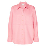 Front product shot of the Oroton Drill Overshirt in Sherbet and Cotton Drill for Women