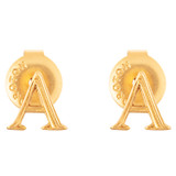 Front product shot of the Oroton Gemma Alphabet Letter Studs in Worn Gold and Brass Base With 18CT Gold Plating for Women