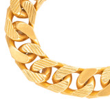 Front product shot of the Oroton Noa Texture Bracelet in Worn Gold and Brass Base With 18CT Gold Plating for Women