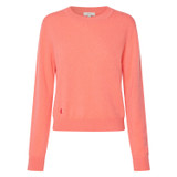 Front product shot of the Oroton Long Sleeve Cashmere Crew Neck in Sherbet and 100% Cashmere for Women