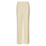 Front product shot of the Oroton Pleat Detail Pant in Lemon Butter and 58% Viscose, 42% Linen for Women