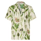 Front product shot of the Oroton Garden Poppy Camp Shirt in Soft Cream and 100% Silk for Women