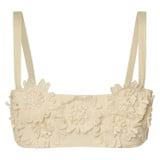 Front product shot of the Oroton Lace Poppy Bandeau in Lemon Butter and 100% Linen for Women