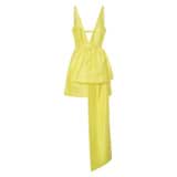 Front product shot of the Oroton Silk Mini Sundress in Vibrant Yellow and 100% Silk for Women