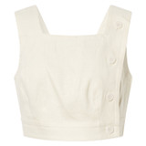 Front product shot of the Oroton Fitted Bodice in Soft Cream and 100% Linen for Women