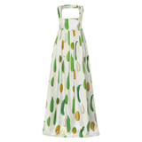 Front product shot of the Oroton Summer Vegetable Print Dress in String and 100% Silk for Women