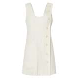 Front product shot of the Oroton Button Up Mini Dress in Soft Cream and 100% Linen for Women