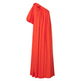 Front product shot of the Oroton One Shoulder Dress in True Red and 100% Cotton for Women