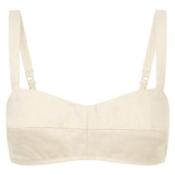 Front product shot of the Oroton Denim Bralette in Cream and 100% Cotton for Women