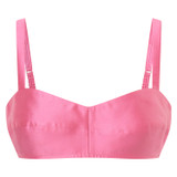 Front product shot of the Oroton Satin Bralette in Candy Pink and 85% Polyester, 15% Silk for Women
