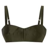 Front product shot of the Oroton Satin Bralette in Khaki and 85% Polyester, 15% Silk for Women