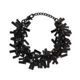 Front product shot of the Oroton Vera Bracelet in Black and 100% Metal for Women