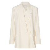 Front product shot of the Oroton Double Breast Blazer in Marshmallow and 53% Polyester 43% Wool 4% Elastane for Women