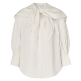 Front product shot of the Oroton Scarf Blouse in Antique White and 100% Silk for Women