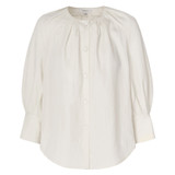 Front product shot of the Oroton Scarf Blouse in Antique White and 100% Silk for Women