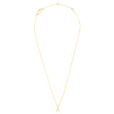 Front product shot of the Oroton Petite Luna Letter Necklace in Gold and  for Women