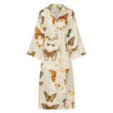 Front product shot of the Oroton Butterfly Print Dress in Vanilla Bean and 100% Silk for Women