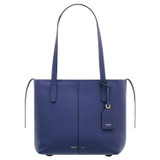 Front product shot of the Oroton Lilly Small Shopper Tote in Azure Blue and Pebble Leather for Women
