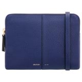 Front product shot of the Oroton Lilly Double Zip Crossbody in Azure Blue and Pebble Leather for Women
