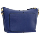 Back product shot of the Oroton Lilly Zip Top Crossbody in Azure Blue and Pebble Leather for Women