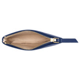 Internal product shot of the Oroton Eve Small Pouch in Azure Blue and Pebble Leather for Women