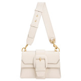 Front product shot of the Oroton Frida Mini Satchel in Clotted Cream and Smooth Leather for Women