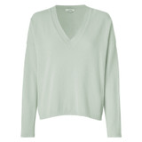 Front product shot of the Oroton V-Neck Knit in Pale Topaz and 100% Wool for Women