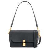 Front product shot of the Oroton Tate Medium Day Bag in Black and Pebble Leather for Women