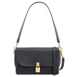 Front product shot of the Oroton Tate Medium Day Bag in Black and Pebble Leather for Women