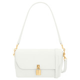 Front product shot of the Oroton Tate Medium Day Bag in Paper White and Pebble Leather for Women