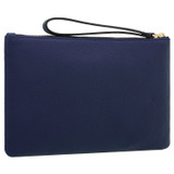 Back product shot of the Oroton Eve Medium Pouch in Azure Blue and Pebble Leather for Women